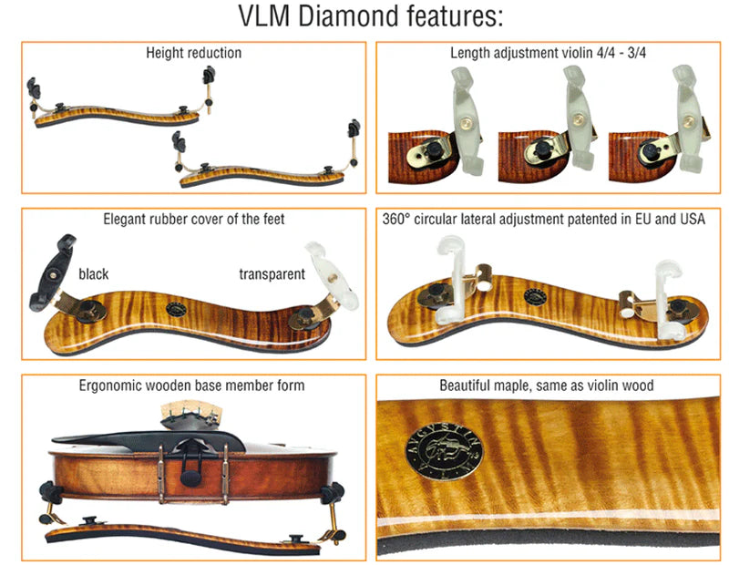 Viva La Musica Diamond Violin Shoulder Rest